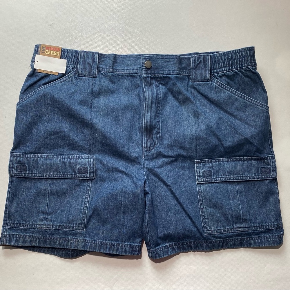 NEW Size 42 Mens Roundtree & Yorke Denim Shorts 7"I The Hiker Cargo Cotton Blue